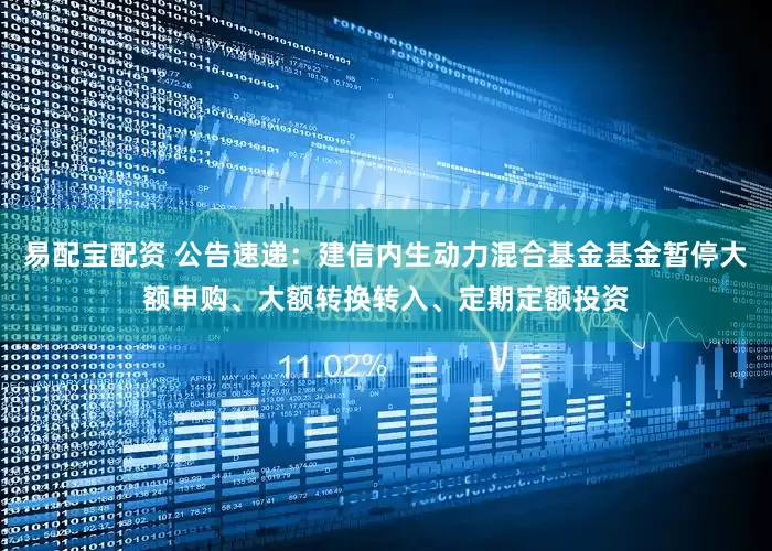 易配宝配资 公告速递：建信内生动力混合基金基金暂停大额申购、大额转换转入、定期定额投资